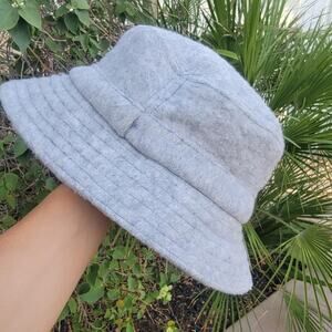 Vintage Fluffy Grey Bucket Hat Columbia Made in USA Size Large Unisex
